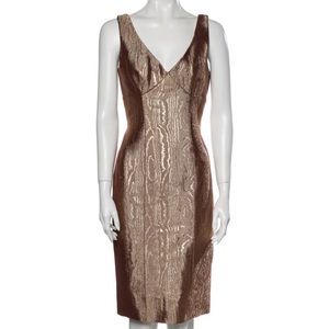 Escada metallic “moire” print dress